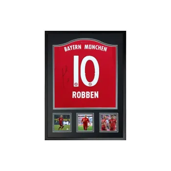 Three For Arjun Robben 15-16 Bayern Munich Signed Soccer Apparel Jersey Framed With Certificate