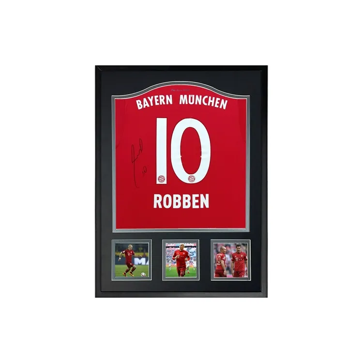 Three For Arjun Robben 15-16 Bayern Munich Signed Soccer Apparel Jersey Framed With Certificate-0