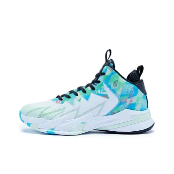 QIAODAN Durable Breathable Mid Top Basketball Shoes Men's Teal