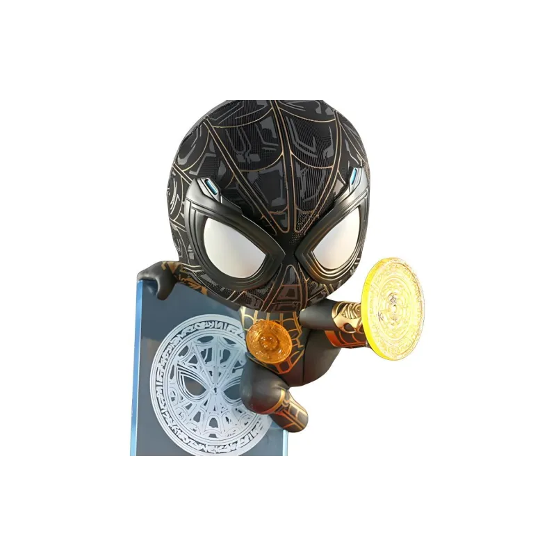 Hot Toys Spider Man Cosb917 The Wandering Hero Black And Gold Suit With Magic Shooter Chibi Figures-1