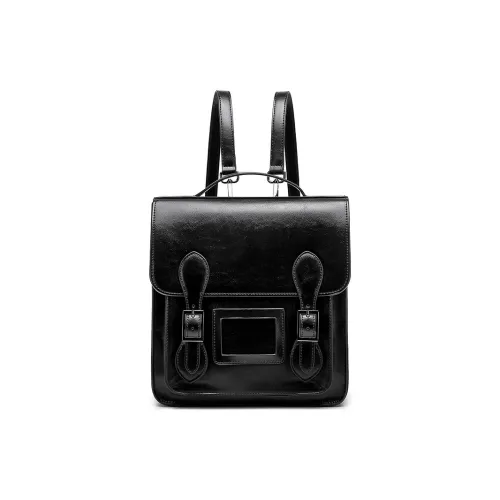 TTaG．baG Waxed Cow Leather Backpack Regular Women's Black/Coffee/Brown