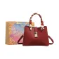 Burgundy+Gold Shopping Bag