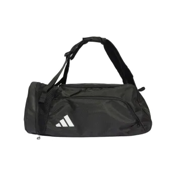 Adidas Recycled Polyester Plain Weave Fabric Travel Bag Medium Size Unisex Black