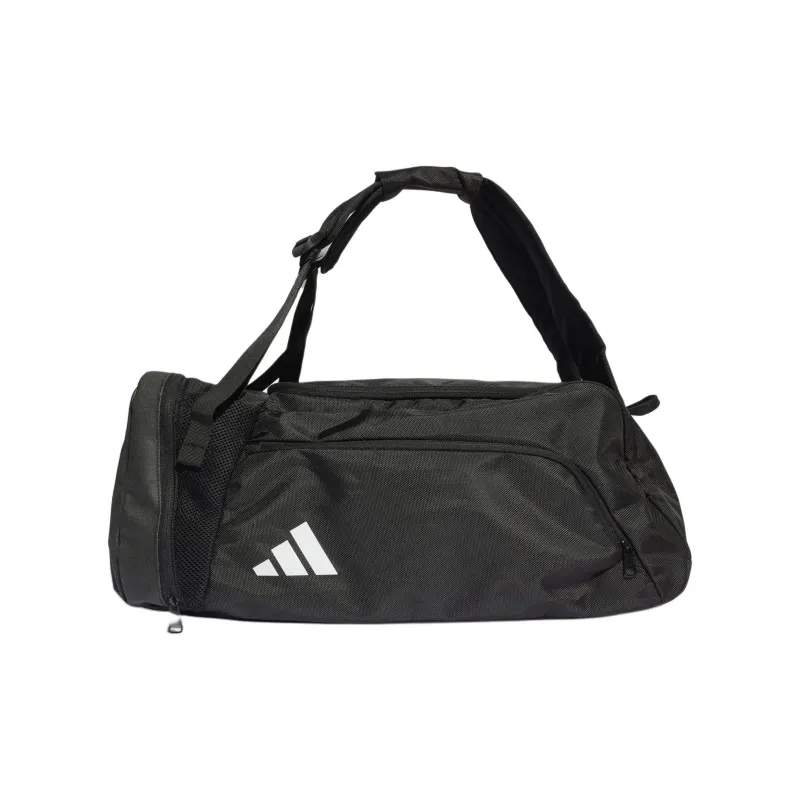 Adidas Recycled Polyester Plain Weave Fabric Travel Bag Medium Size Unisex Black-0