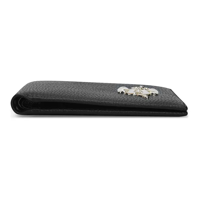 MEXICAN Cow Leather Wallet Trumpets Women's Black/Pink/Ecru-3