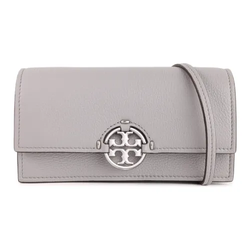 TORY BURCH Miller Litchi Grain Leather Shoulder Bag, Crossbody Bag Regular Women's Green Purple Gray