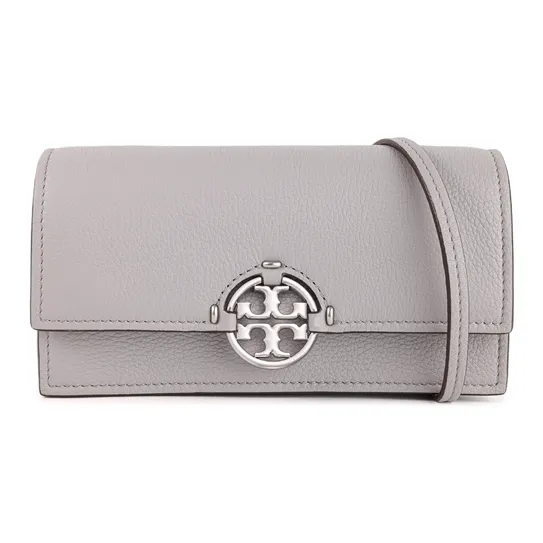 TORY BURCH Miller Litchi Grain Leather Shoulder Bag, Crossbody Bag Regular Women's Green Purple Gray-0