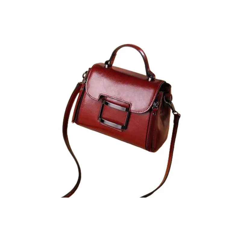 TTaG．baG Oil Wax Cow Leather Pillow Bag, Crossbody Bag, One Shoulder Handbag Regular Women's-4