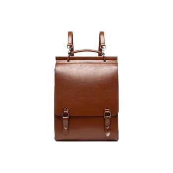 TTaG．baG Waxed Cow Leather Backpack Women's Brown/Black/Coffee
