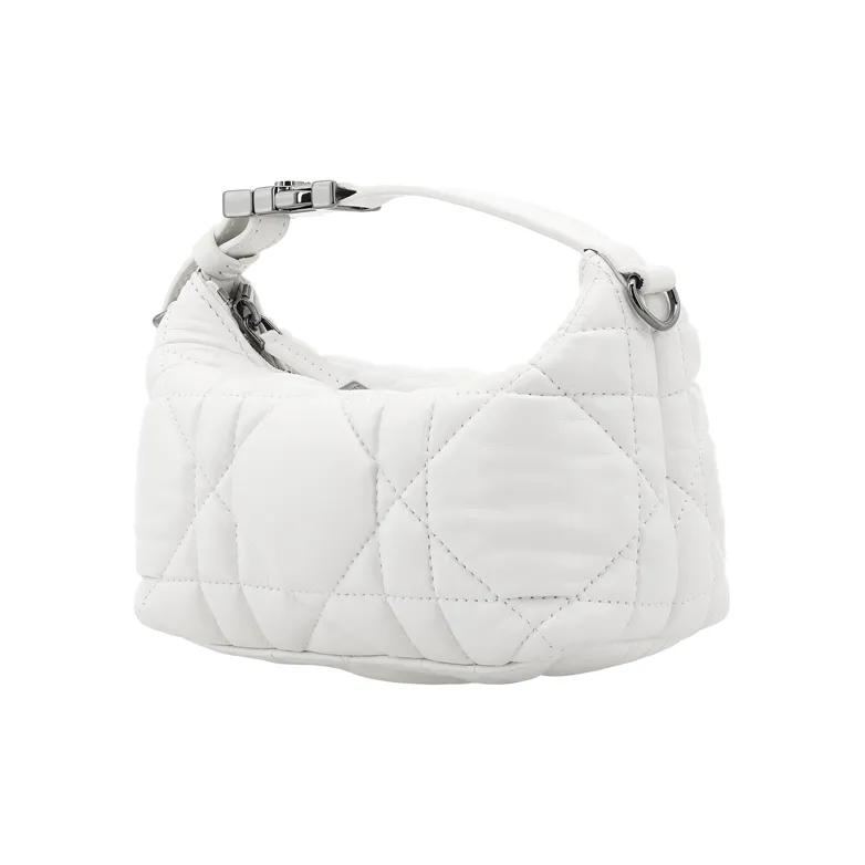 DIOR DiorTravel Cow Leather Lunch Bag Clutch Trumpets Women's White-3