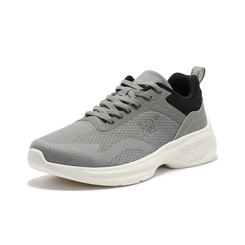 361° Cushioning Abrasion Resistant Lightweight Low Top Casual Running Shoes Men's Gray Black White-1