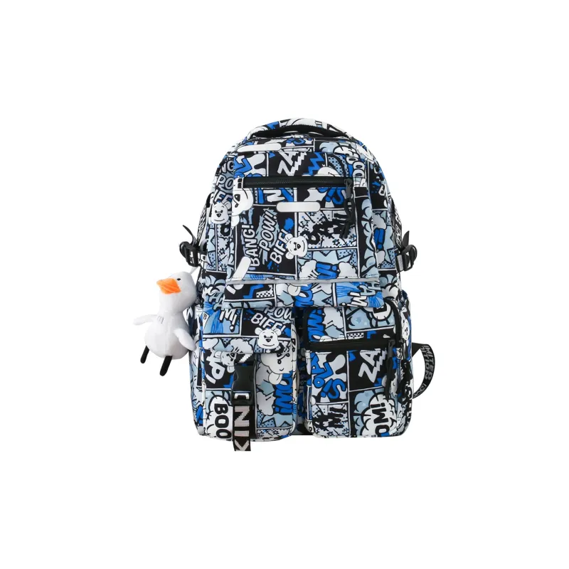 Moonshine Nylon Backpack Students Backpack Backpack Travel Bag Laptop Bag Regular Unisex Multicolor-9