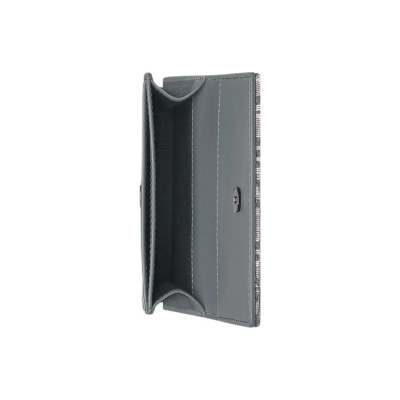 DIOR Saddle Grained Cow Leather Card Holder Men's Dark Gray-2