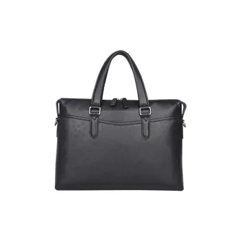 DOSRFINI Cow Leather Briefcase Regular Men's Black