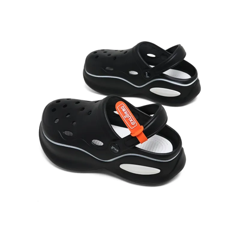 EXULL Q Clog 5cm Women's Black White-2