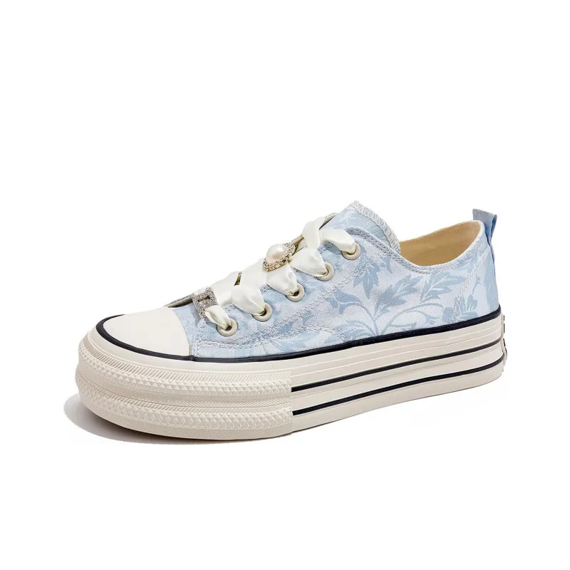 Humanism 1986 Low Top Canvas Shoes Women's Blue-1