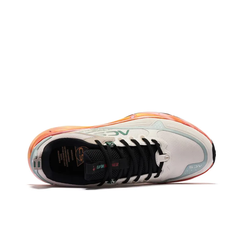 QIAODAN Shock Absorbers With Slip Resistant And Abrasion Resistant Properties Low Top Running Shoes Men's Beige Orange-3