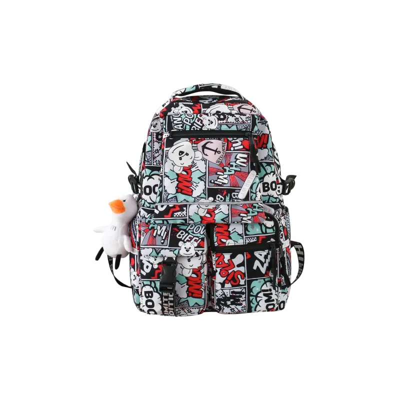 Moonshine Nylon Backpack Students Backpack Backpack Travel Bag Laptop Bag Regular Unisex Multicolor-3