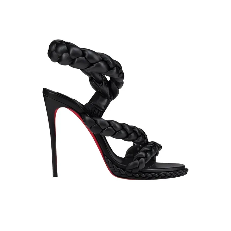 CL LUBOTING Fatima Strap Sandals 12cm Women's Black-1