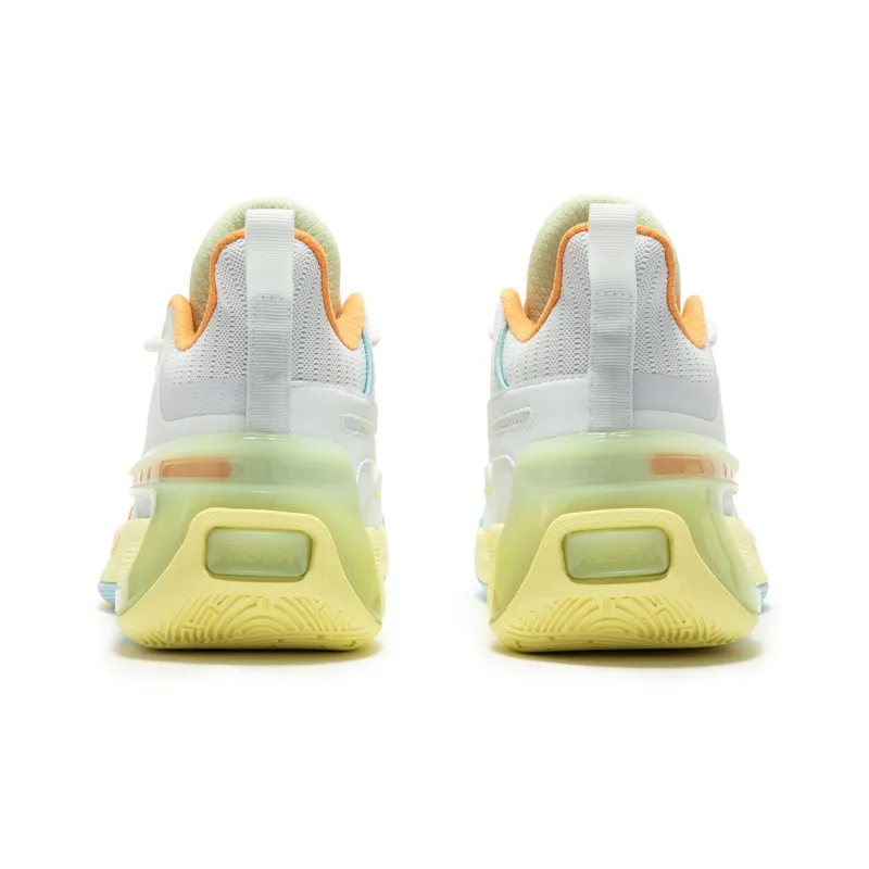 361° Cushioned Slip Resistant Low Top Basketball Shoes Men's White Yellow-4