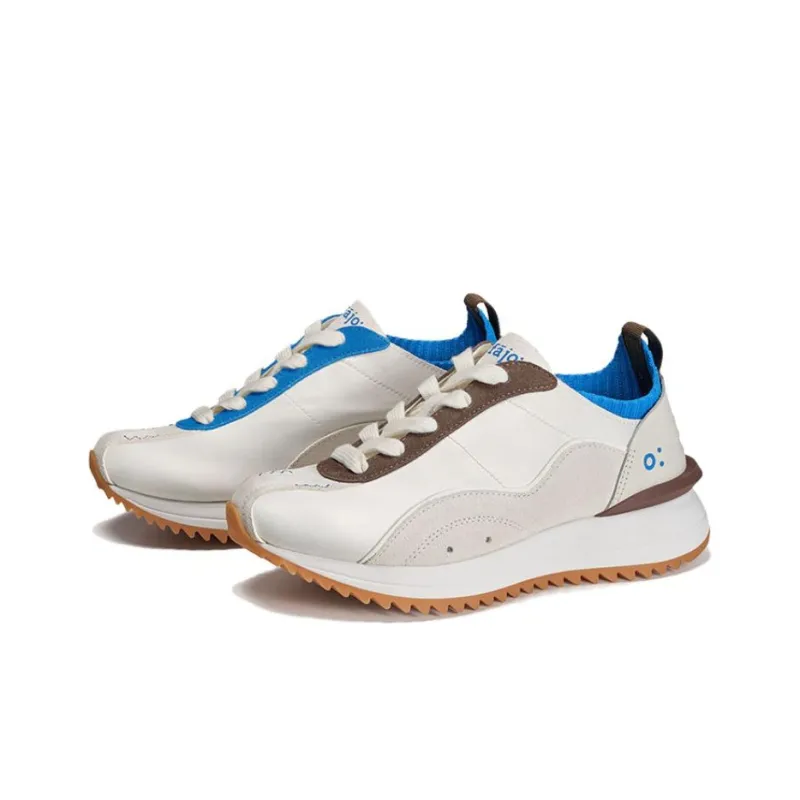 FAJO Ice Cream Silk Shoes Lightweight And Breathable Casual Shoes Unisex Mismatched Blue Brown-0