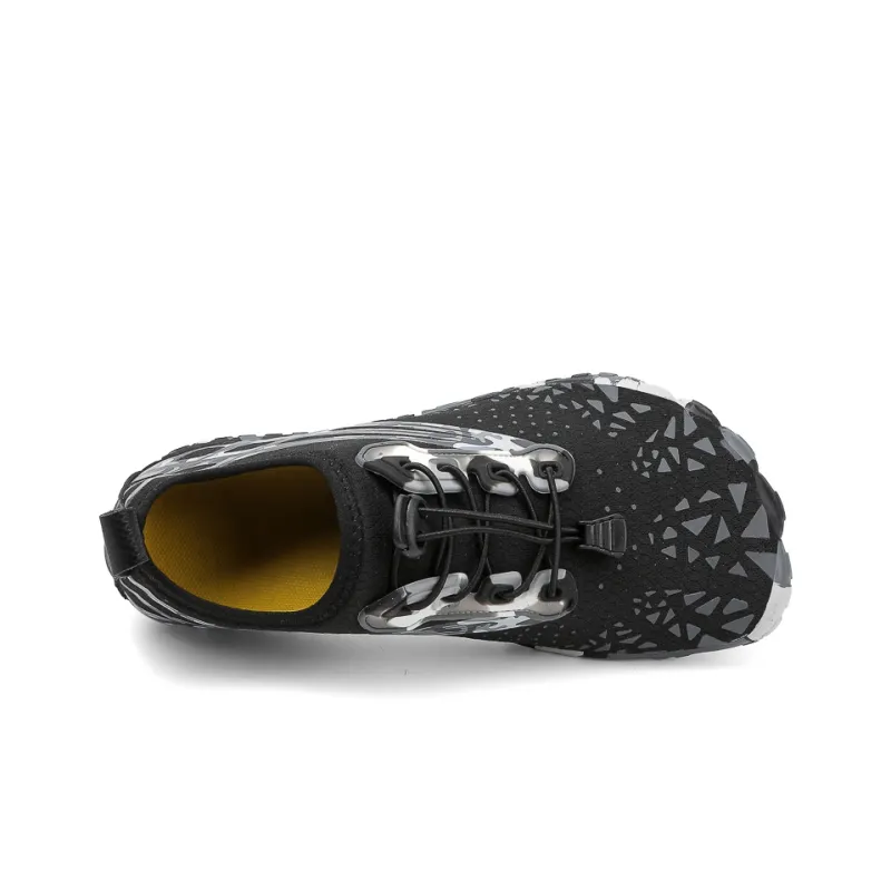 GESENLANG Slip Resistant Breathable Quick Dry Wear Resistant River Trekking Shoes Men's Black Gray-2