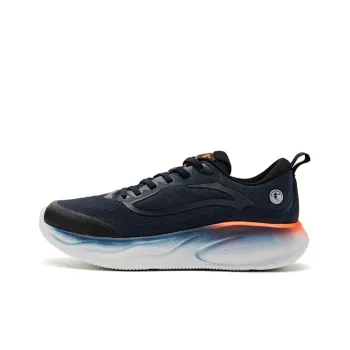 QIAODAN Light 1.0 Cushioned Slip-Resistant Low-Top Casual Running Shoes Men's Black Blue