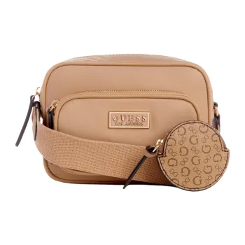 GUESS Canvas Canvas Bag Shoulder Bag Crossbody Bag Mini Women's Brown