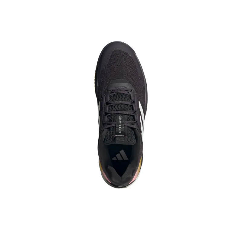 Adidas Crazyflight 5 Slip Resistant Low Top Training Shoes Men's Black White Yellow Pink-4