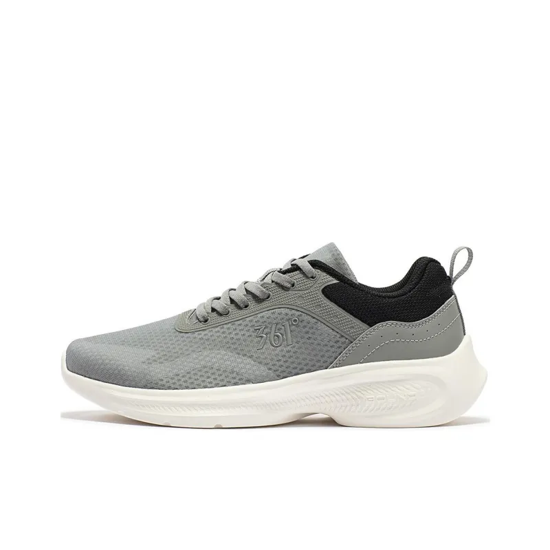 361° Cushioning Abrasion Resistant Lightweight Low Top Casual Running Shoes Men's Gray Black White-0