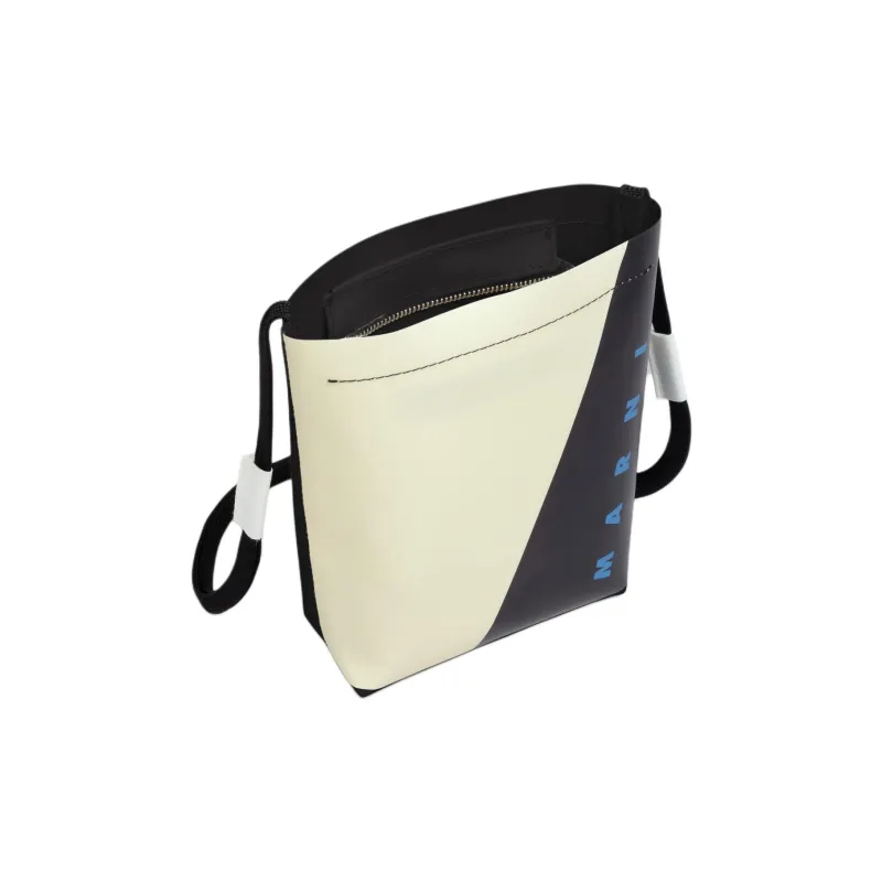 MARNI Logo Printed Bicolour Crossbody Bag-4