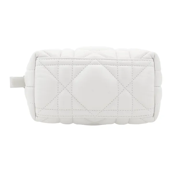 DIOR DiorTravel Cow Leather Lunch Bag Clutch Trumpets Women's White-5