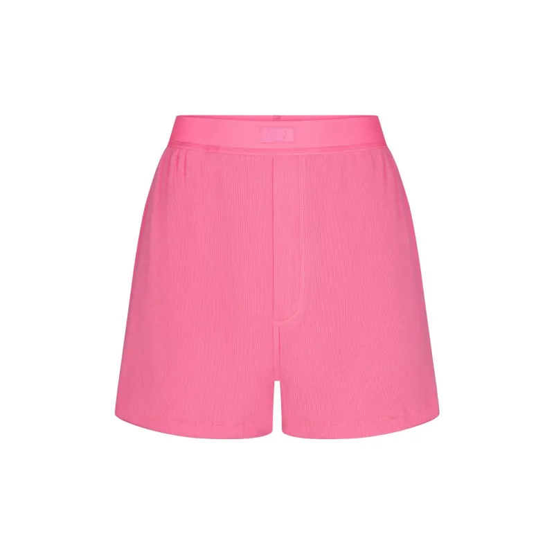 SKIMS COTTON RIB LOOSE BOXER Boxer Shorts Women's 1 Pack SUGAR PINK/Sugar Pink-0