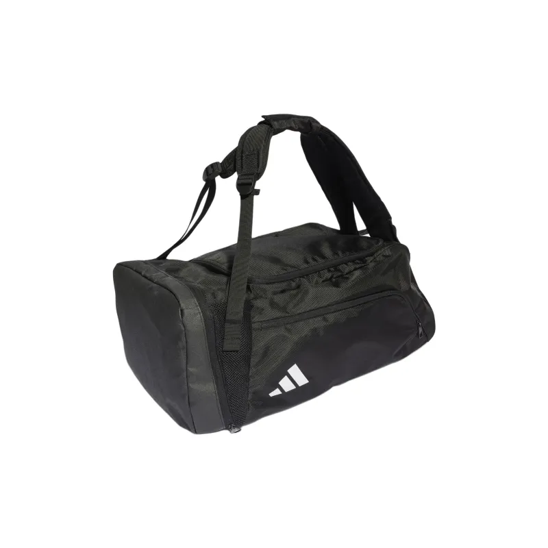 Adidas Recycled Polyester Plain Weave Fabric Travel Bag Medium Size Unisex Black-1