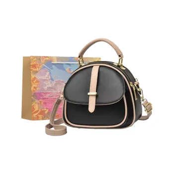 BRINCH PU Cell Phone Pouch Crossbody Bag Shoulder Bag Regular Women's Black/Ecru/Green