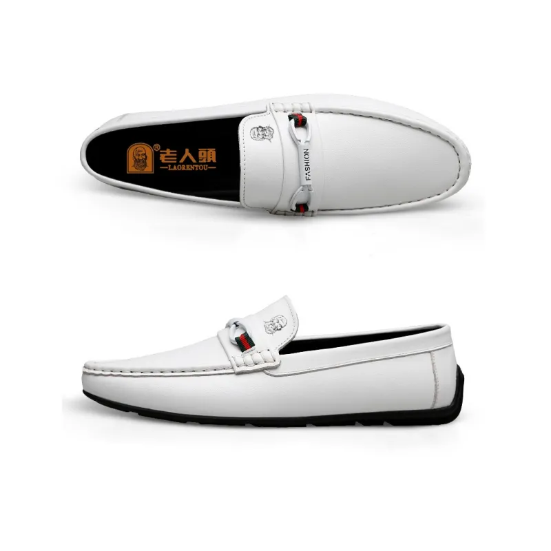 LAORENTOU Dress Shoes Men Low Top Black/White-5