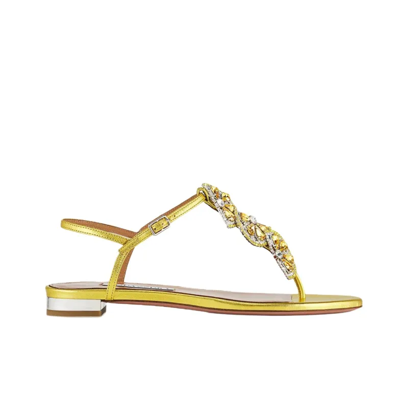 AQUAZZURA Gin Tonic Strap Sandals Women's Yellow-1
