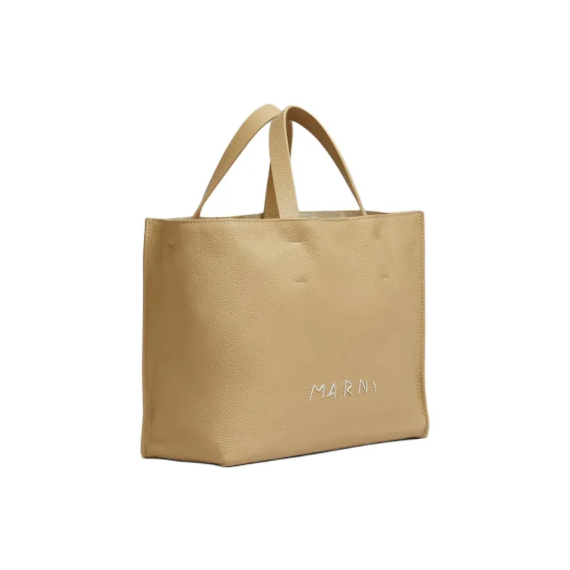 MARNI Museo Logo Embroidered Shopper Bag-1