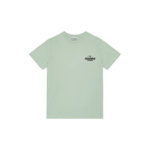 GANNI T-Shirts Women's Water Foam Green