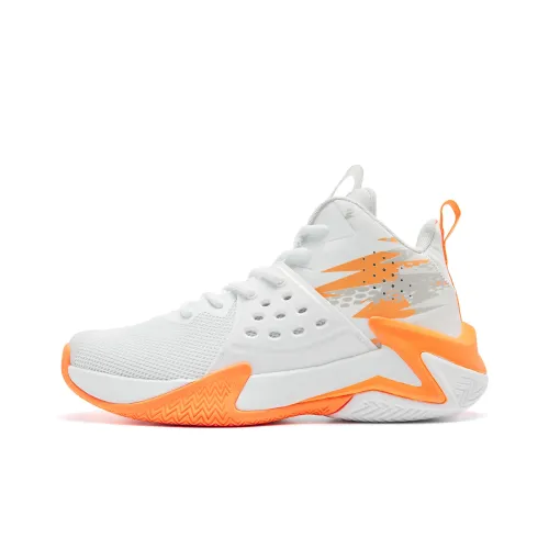 QIAODAN Wear Resistant jacket Top Basketball Shoes Men's White Orange