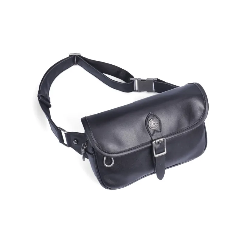 DOSRFINI Genuine Leather Sling Bag Medium Size Men's Black/Coffee-1