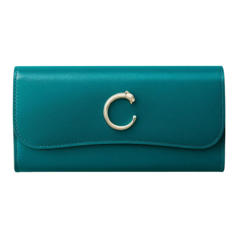CARTIER Panthère De Cartier Calfskin Wallet Unisex Dark Blue-0
