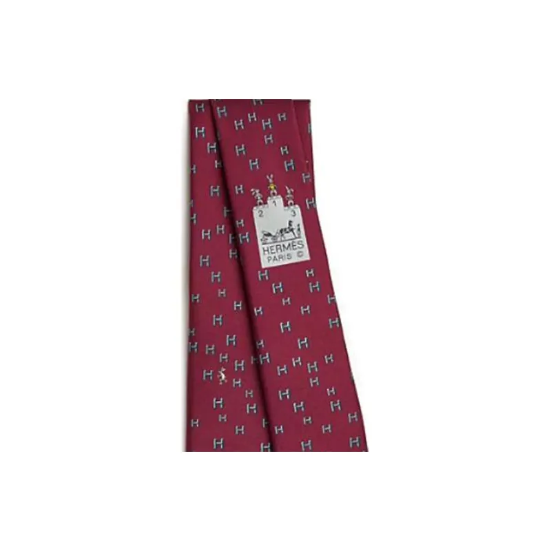 HERMES Mulberry Silk Ties Men's Light Burgundy-1