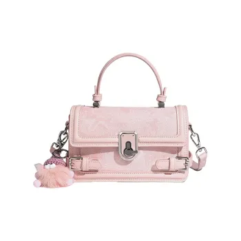 H-YXIANG Microfiber Synthetic Leather One Shoulder Handbags Regular Women's Pink/Silver