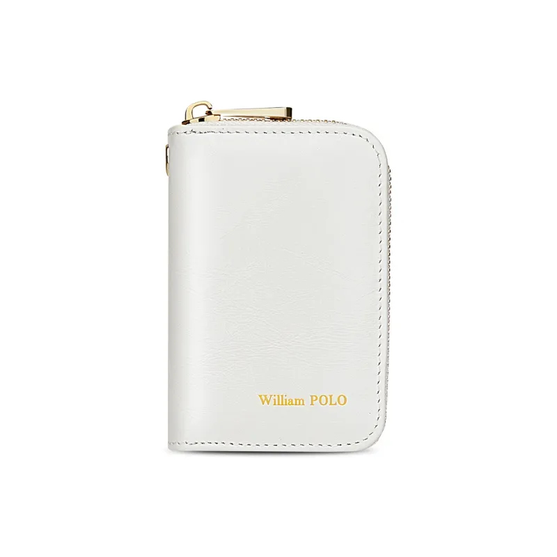 WilliamPOLO Cow Leather Multifunction Trunk Mini Card Bag With Zipper Coin Purse Regular Unisex Multicolor-0