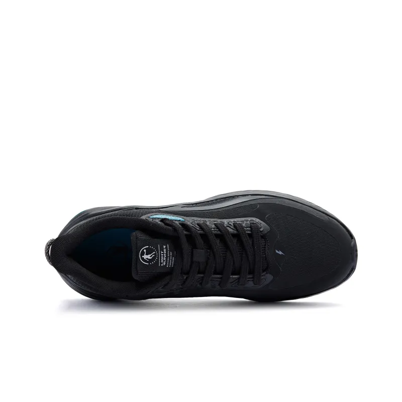 QIAODAN Streamer 4.0 Cushioning Wear Resistant Low Top Running Shoes Men's Black Cyan-3