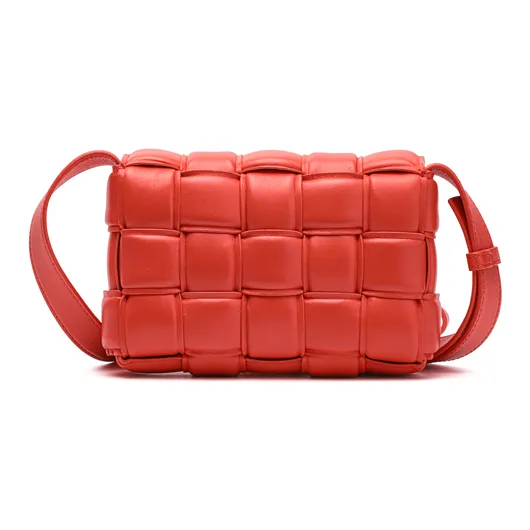 Bottega Veneta Padded Cassette Lambskin Shoulder Bag, Crossbody Bag Trumpets Women's Orange-5