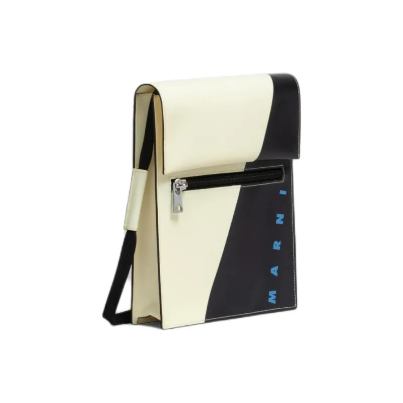 MARNI Logo Printed Colour Block Shoulder Bag-2