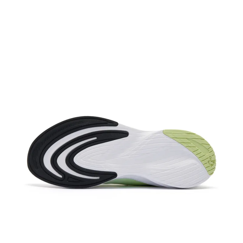 QIAODAN Cushioning Wear Resistant Low Top Running Shoes Men's White Green-3