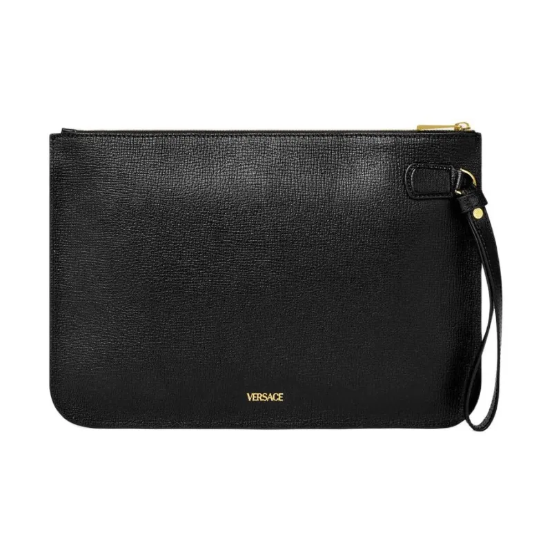 VERSACE MEDUSA BIGGIE Series Goatskin Clutch Men's Black-2